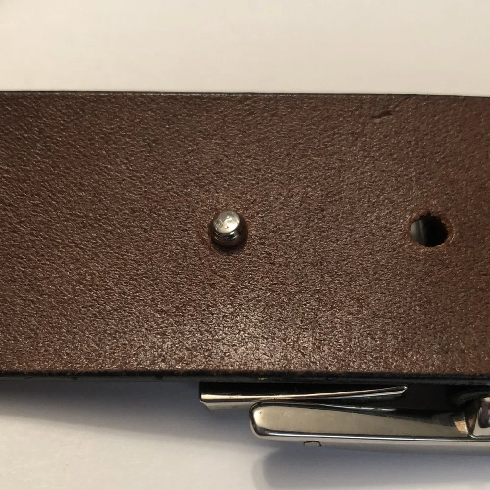 Leather Plus Brown Silver Spanish Leather Belt size 32
